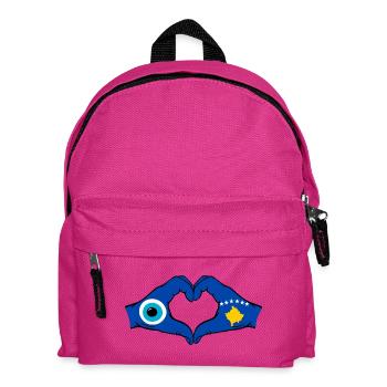 Kosovo Nazar flag hands heart shape used - Kids' Backpack - fuchsia - Front