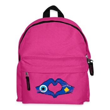 Kosovo Nazar flag hands heart shape used - Kids' Backpack - fuchsia - Front