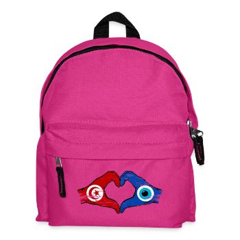 Tunisia Nazar Flag Hands Heart Shape Used - Kids' Backpack - fuchsia - Front