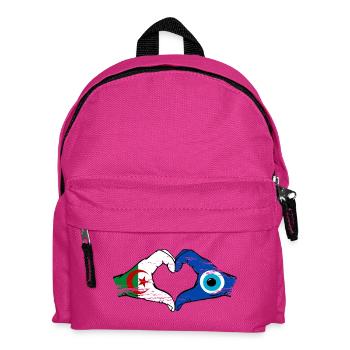 Algeria Nazar Flag Hands Heart Shape Used - Kids' Backpack - fuchsia - Front