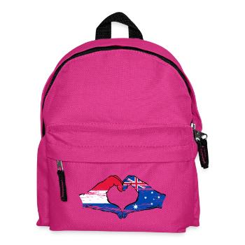 Holland Australien Flagge Herzform used - Kinder Rucksack - Fuchsia - Vorne