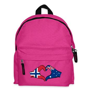 Norway Australia Flag Heart Shape - Kids' Backpack - fuchsia - Front