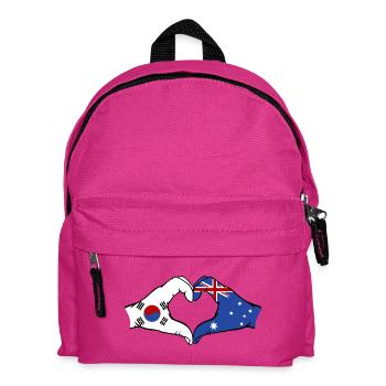 South Korea Australia Hands Heart Shape - Kids' Backpack - fuchsia - Front
