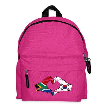 Afrique du Sud Drapeau Corée du Sud Mains Coeur Forme Utilisé - Sac à dos Enfant - fuchsia - Devant
