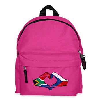 Südafrika Tschechien Flagge Hände Herzform used - Kinder Rucksack - Fuchsia - Vorne