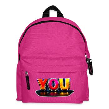 YOU 3D Rainbows Typography - Kids' Backpack - fuchsia - Front