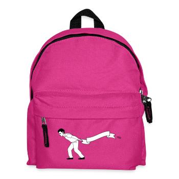 man pulls Banner | Banner bearer - Kids' Backpack - fuchsia - Front