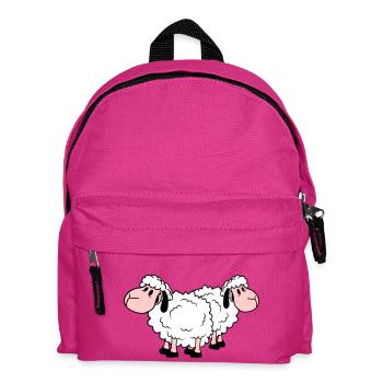 Zwei Schafe Freunde Team Crew Süß Klein Baby Lieb - Kinder Rucksack - Fuchsia - Vorne