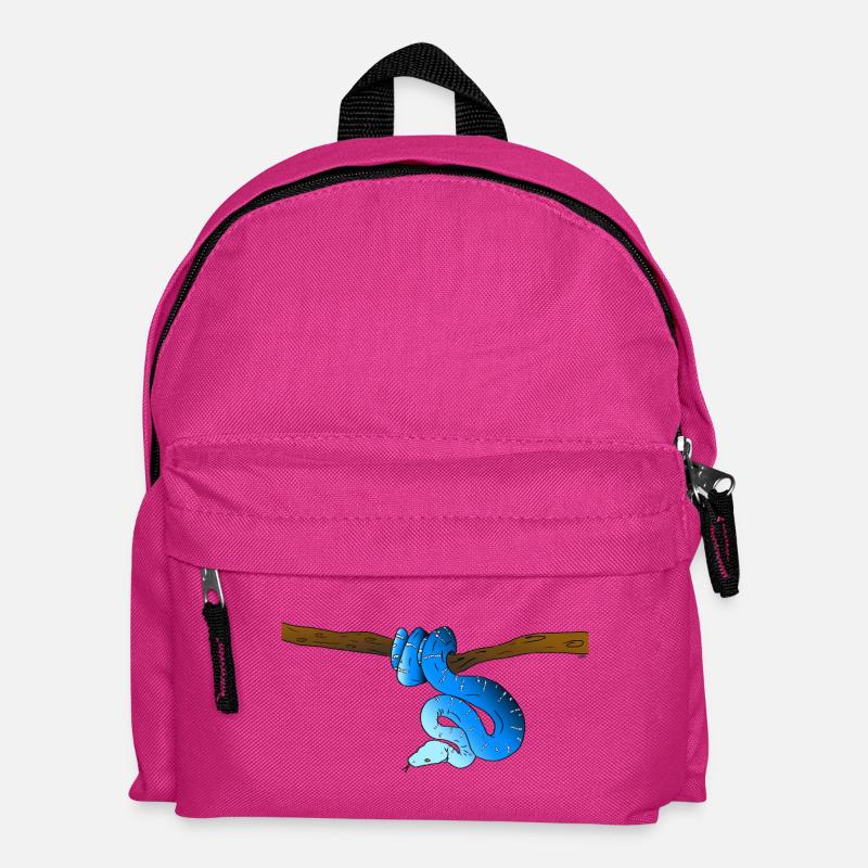 Blue Snake - Kids' Backpack - fuchsia