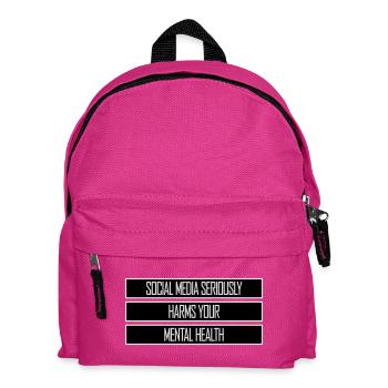 Social Media Seriously Harms Mental Health Spruch - Kinder Rucksack - Fuchsia - Vorne