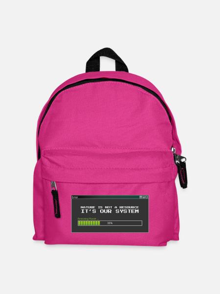 Nature Is Our System - Eco Pixel Art - Kinder Rucksack - Fuchsia