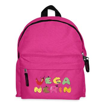 Vegan Colorful Vegetable Letters - Kids' Backpack - fuchsia - Front