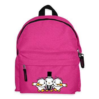 3 Vögel Team drei Freunde Bräutigam Party Ehemann - Kinder Rucksack - Fuchsia - Vorne