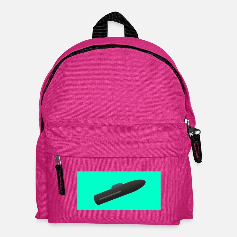 Minimalistische U-Boot-Silhouette - Kinder Rucksack - Fuchsia