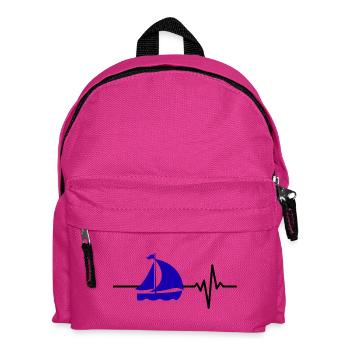 Heartbeat Sailing – Boat in the Blood, Love of Sails - Kids' Backpack - fuchsia - Front
