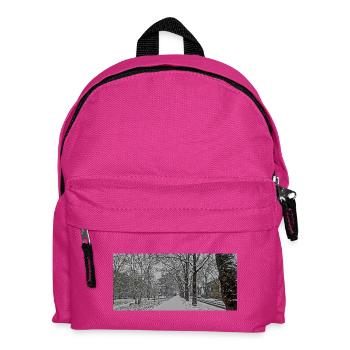 Winterallee im Schneefall - Kinder Rucksack - Fuchsia - Vorne