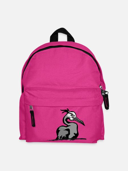 sitzender Pelikan - Kinder Rucksack - Fuchsia