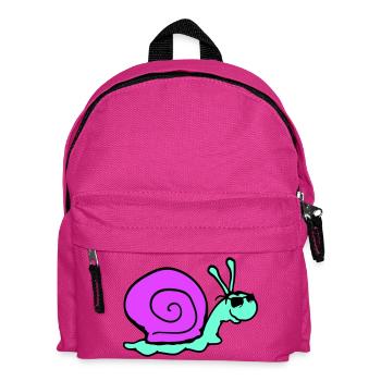 Schnecke Sonnenbrille Cool schwarze Brille Lächeln - Kinder Rucksack - Fuchsia - Vorne
