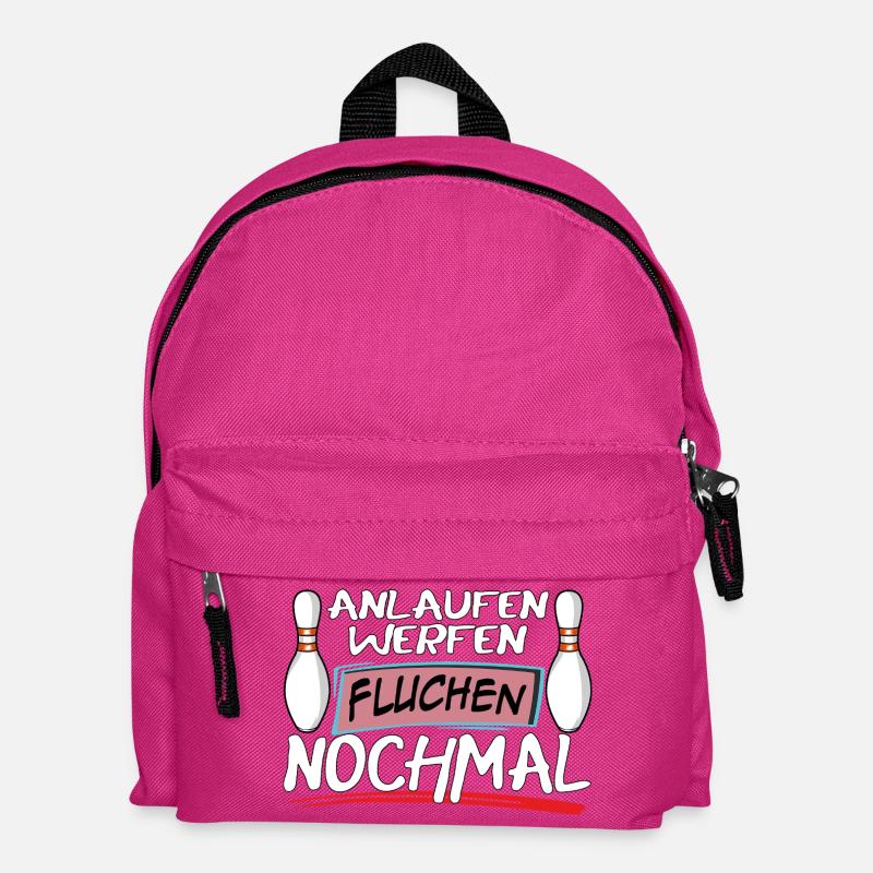 Anlaufen Werfen Fluchen Nochmal Bowling - Kinder Rucksack - Fuchsia