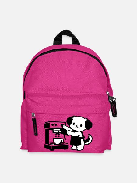Barista-Hund supersüß - Kinder Rucksack - Fuchsia