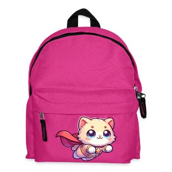 Superheld Katze Kätzchen Helden Mieze - Kinder Rucksack - Fuchsia - Vorne