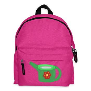 Green watering can with red flower - Kids' Backpack - fuchsia - Front