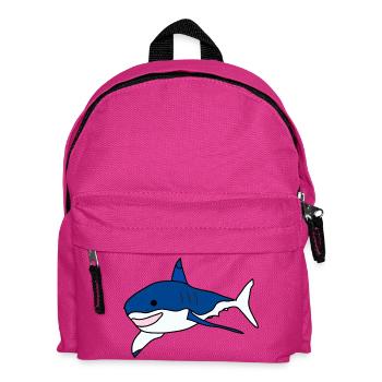 Great White Shark Cartoon - Kids' Backpack - fuchsia - Front