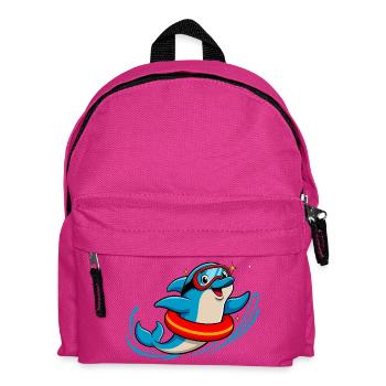 Lustiger Delfin mit Taucherbrille - Kinder Rucksack - Fuchsia - Vorne