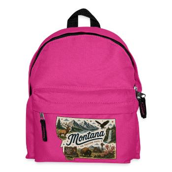 Montana Treasure State Vintage-Reiseaufkleber - Kinder Rucksack - Fuchsia - Vorne