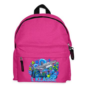 Schulstart 1. Klasse mit Hai Grundschule - Kinder Rucksack - Fuchsia - Vorne