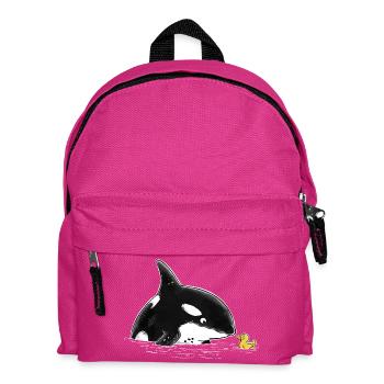 Orca und Entchen Wal Quietscheente Meeresäuger - Kinder Rucksack - Fuchsia - Vorne