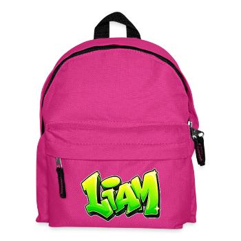 LIAM Graffiti-Name: Das Geschenk, das den Kopf umhaut! - Kinder Rucksack - Fuchsia - Vorne