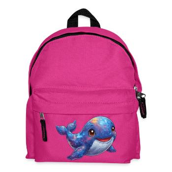 Kosmischer Wal im Sternenmeer - Kinder Rucksack - Fuchsia - Vorne