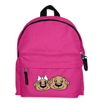 2 Dog Team Two Friends Love Couple In Love - Kids' Backpack - fuchsia - Front