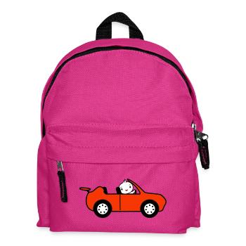 Ente Autofahrer Sport Auto schnell fahren Fahrzeug - Kinder Rucksack - Fuchsia - Vorne