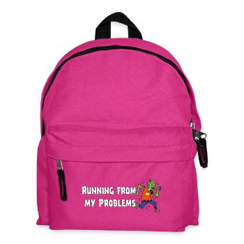 Running from my problems – Funny Zombie Saying - Kids' Backpack - fuchsia - Front