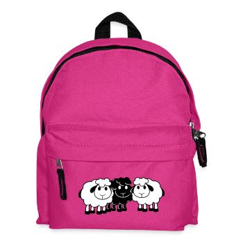 Schwarzes Schaf 3 Freunde Team Crew Schäfchen Süß - Kinder Rucksack - Fuchsia - Vorne