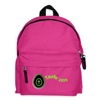 Baptême 2025 Croix dans l’oeuf paysage vert clair - Sac à dos Enfant - fuchsia - Devant