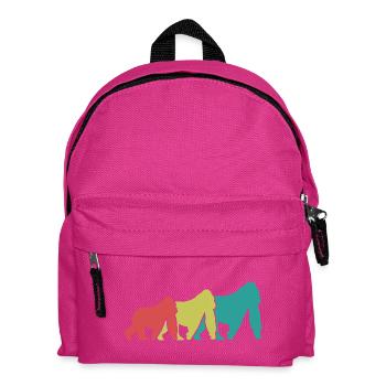 Three Monkeys Silhouettes Retro - Kids' Backpack - fuchsia - Front