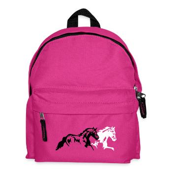 pferde hengst stute fohlen - Kinder Rucksack - Fuchsia - Vorne