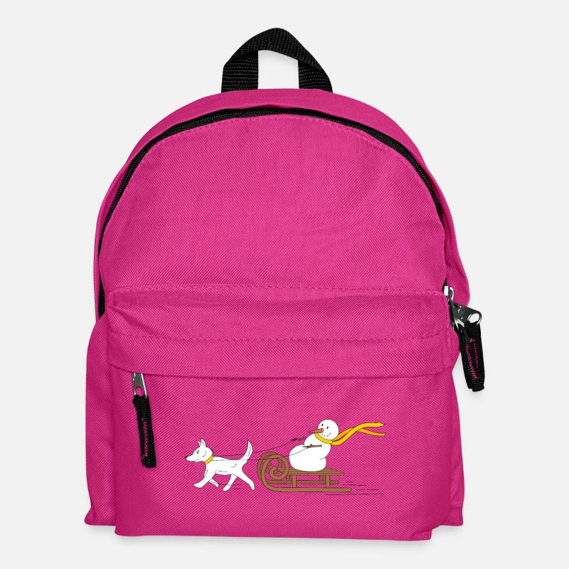Schlittenfahrt - Kinder Rucksack - Fuchsia