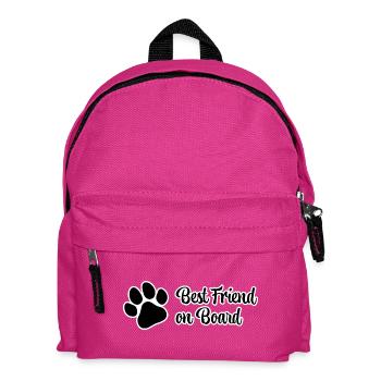 Best Friend on Board - Pfote, Hundefreund - Kinder Rucksack - Fuchsia - Vorne