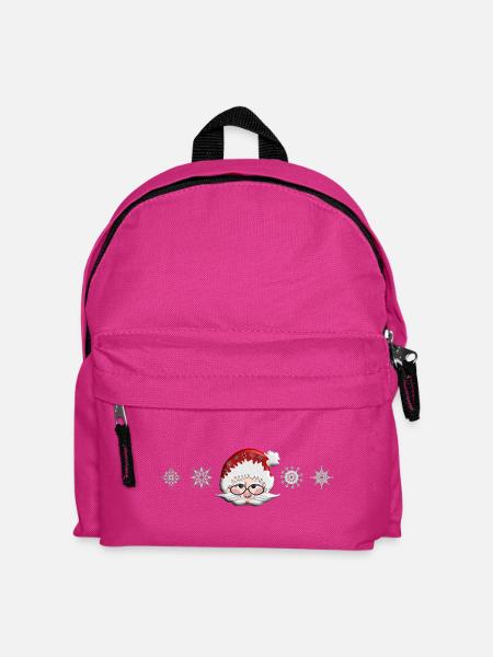 Santa Weihnachts Porträt,Schneflocken - Kinder Rucksack - Fuchsia