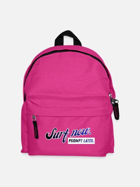 Surf now. Prompt later. Retro Design - Kinder Rucksack - Fuchsia