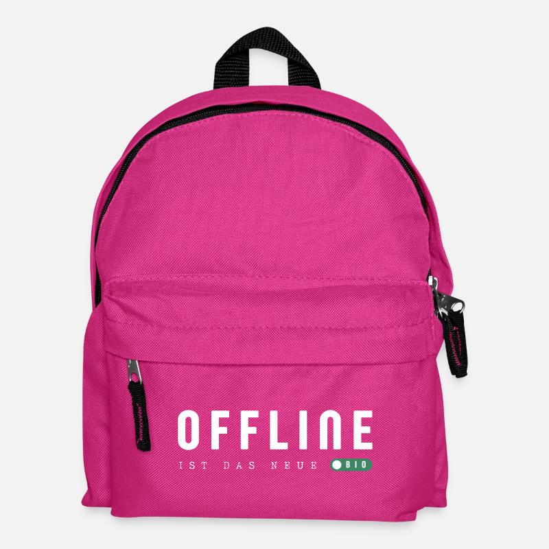 Offline is the new bio - Kids' Backpack - fuchsia