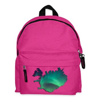 Islande Islande Aurores boréales Conception topographique - Sac à dos Enfant - fuchsia - Devant