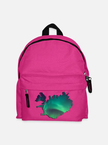 Island Iceland Nordlichter Topographie Design - Kinder Rucksack - Fuchsia