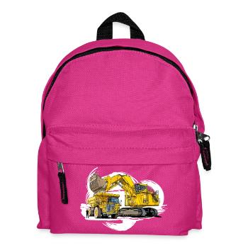 Mega machines on the construction site - Kids' Backpack - fuchsia - Front
