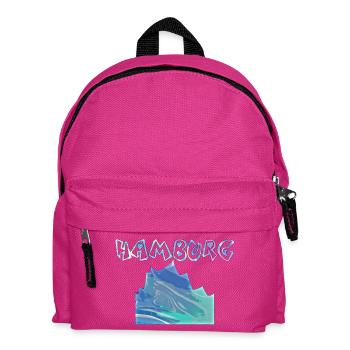 Hamburg Graffiti Blatt-Marmor - Kinder Rucksack - Fuchsia - Vorne