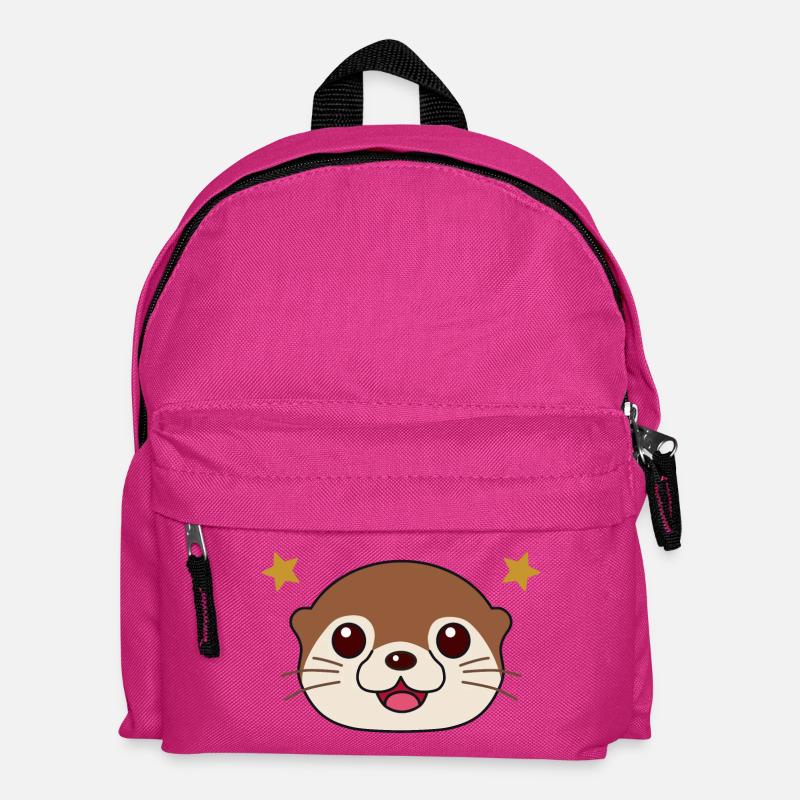 Smiling Cute Otter - Kids' Backpack - fuchsia